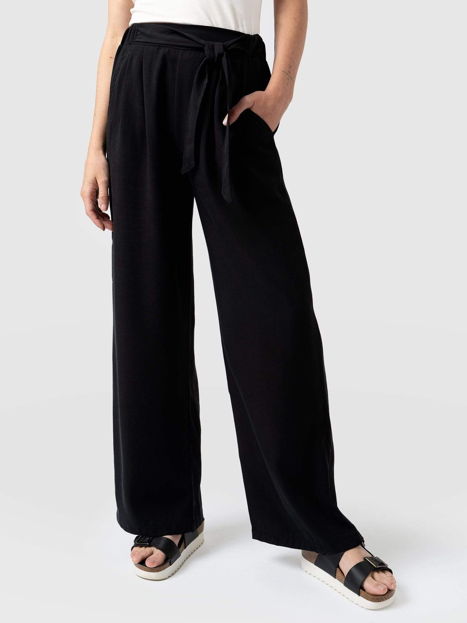 Pimlico Pant Black - Women's Wide Leg Trousers | Saint + Sofia® EU